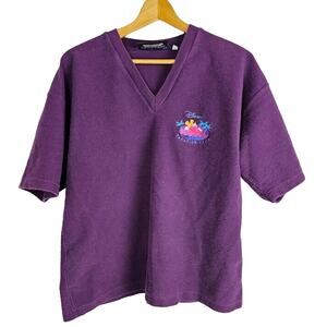 Disney Originals Sz L/XL PURPLE Polo Pullover Vacation Club Theme Park VTG